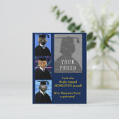 卒業おもしろい猿のパーソナライズされた発表 ポストカード (スタンド正面)