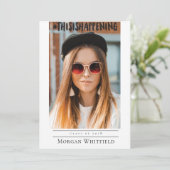 卒業おもしろい発表の写真カード 案内状 (スタンド正面)