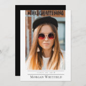 卒業おもしろい発表の写真カード 案内状 (正面/裏面)