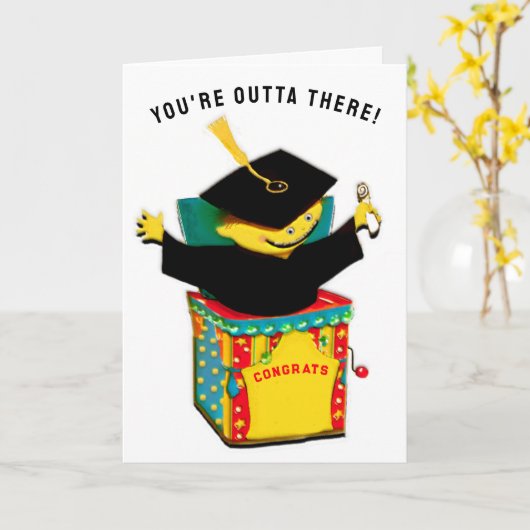 卒業おもしろい カード (黄色い花)