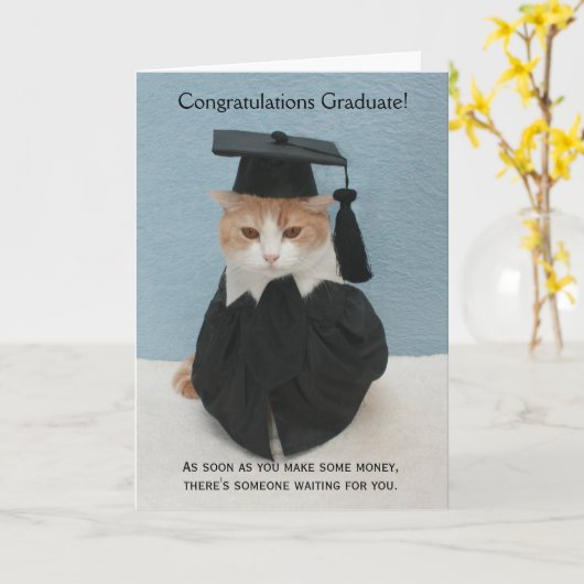 卒業おもしろい カード (黄色い花)