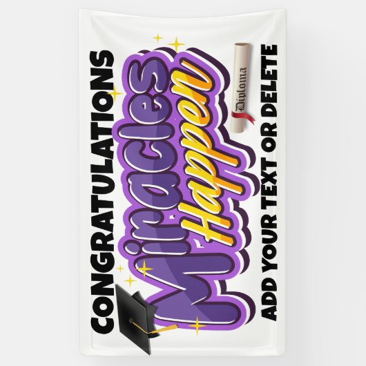 卒業おもしろい 横断幕 (縦)