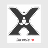 卒業おもしろモノグラム X ステッカー シール (シート)