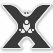 卒業おもしろモノグラム X ステッカー シール (正面)