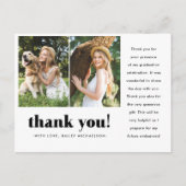 卒業お洒落2枚写真ありがとうはがき ポストカード (正面)