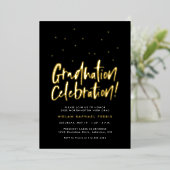 卒業お祝いおもしろい紙吹雪 箔招待状 (立ち正面)