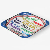 卒業お祝いが学校の色をカスタマイズ ペーパープレート (傾斜あり)