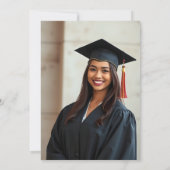 卒業お祝いとキャップ&紙吹雪 しゃれている 招待状 (裏面)