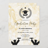 卒業お祝いの背景 招待状 (正面/裏面)