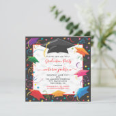 卒業お祝いパーティの招待状カード 招待状 (スタンド正面)