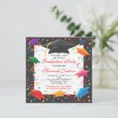 卒業お祝いパーティの招待状カード 招待状 (スタンド正面)