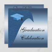 卒業お祝いパーティの招待状 招待状 (正面/裏面)