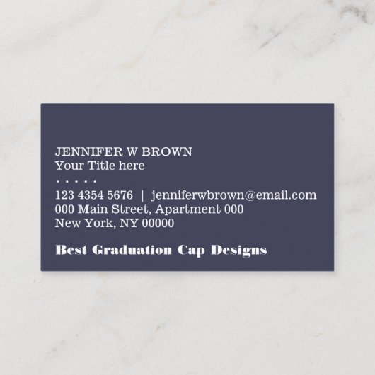 卒業お祝いパーティーキャップ 名刺 (裏面)