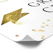 卒業お祝いパーティー金ゴールドグリッターへようこそ ポスター (角)