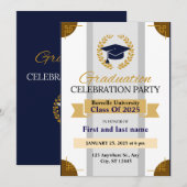 卒業お祝いパーティー 招待状 (正面/裏面)