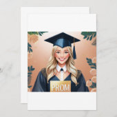 卒業お祝いパーティー 招待状 (正面/裏面)