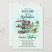 卒業お祝いビーチBBQグリル 招待状 (正面)