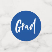 卒業お祝いブルーの卒業写真 コンフェッティ (スモール正面)