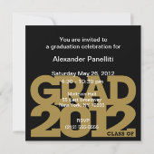 卒業お祝い招待状2012金ゴールド3 招待状 (裏面)