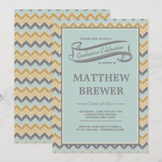 卒業お祝い招待状 招待状 (正面/裏面)