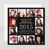 卒業お祝い（写真12枚） 招待状 (正面/裏面)