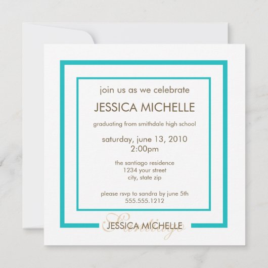 卒業お祝い 招待状 (裏面)