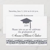 卒業お祝い 招待状 (正面/裏面)