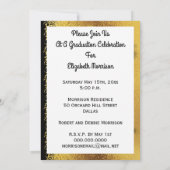 卒業お祝いGradパーティーフェイク金ゴールドモダン 招待状 (裏面)