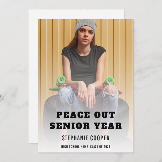 卒業から翌年の平和へ 案内状 (正面/裏面)