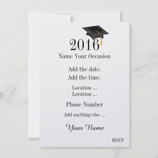 卒業が無報酬で 招待状 (裏面)