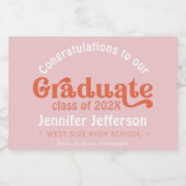 卒業が70代のお祝いを支持 スパークリングワインラベル (シングルラベル)