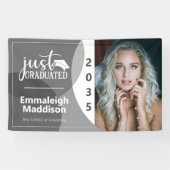 卒業したばかりのモダンフォトグレーカスタムバナー 横断幕