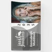 卒業したばかりのモダンフォトグレーカスタムバナー 横断幕