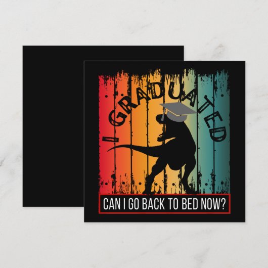 卒業したよ、もう寝てもいい？ 招待状 (正面/裏面)