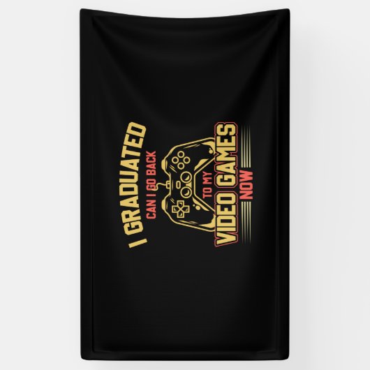 卒業したらビデオゲームに戻れる 横断幕 (縦)