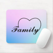 卒業したパステルの背景に対する家族ハート マウスパッド (マウス)