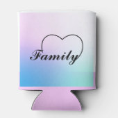 卒業したパステルの背景に対する家族ハート 缶クーラー (裏面)