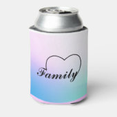 卒業したパステルの背景に対する家族ハート 缶クーラー (缶裏面)
