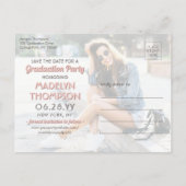 卒業した人を見る2 Photo Save the Date Pink 案内ポストカード (裏面)