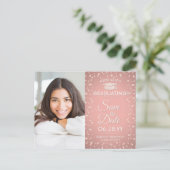 卒業した人を見る2 Photo Save the Date Pink 案内ポストカード (スタンド正面)