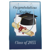 卒業した甥におめでとう ミディアムペーパーバッグ (正面)