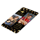 卒業した黒星の金ゴールド写真 マグネット (左側)