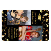 卒業した黒星の金ゴールド写真 マグネット (横)