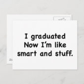 卒業した。今は物だ頭が切れるよ! 案内ポストカード (正面/裏面)