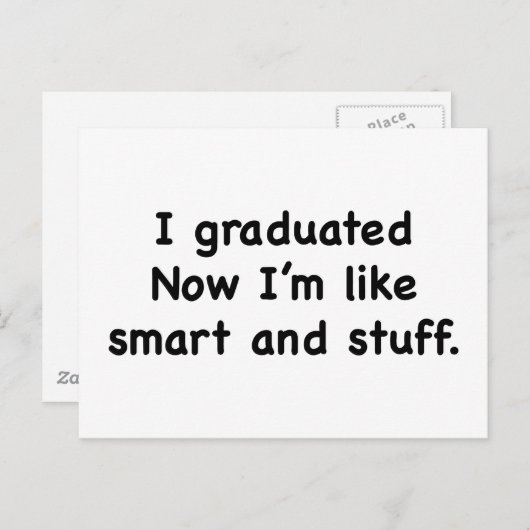 卒業した。今は物だ頭が切れるよ！ 案内ポストカード (正面/裏面)