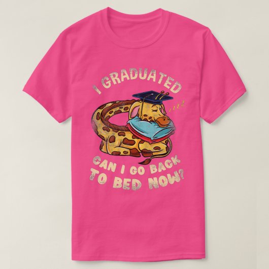 卒業してもベッドに戻れるキリン・グレードゥ Tシャツ (デザイン正面)