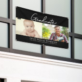 卒業して今の男性の卒業生の写真カスタム写真 横断幕 (ビルの外側)