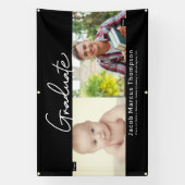 卒業して今の男性の卒業生の写真カスタム写真 横断幕 (縦)