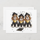 卒業するバセットハウンドの犬たち ポストカード (正面/裏面)