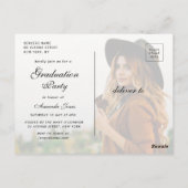 卒業する | はっきりしたタイポグラフィ卒業招待状 ポストカード (裏面)